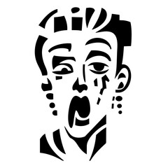 Zombie Face Abstract Illustration