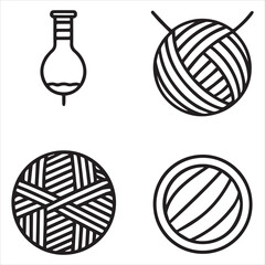 Yarn icons set 