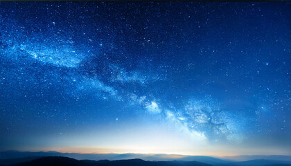 Fototapeta premium Full Blue With Star At Dark Night Sky Background