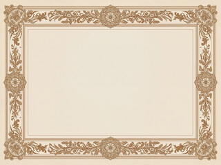 Obraz premium Ornate vintage floral border with blank space for text