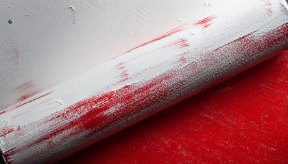White And Red Grunge Brush Rolled Texture Background
