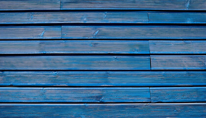 Close Up Of Blue Painted Wooden Planks With Visible Grain And Weathered Texture Showing Slight Wear And Natural Wood Tones