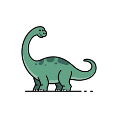 Dinos flat icon vector on White Background Vector Art Illustration on white background.