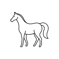 Obraz premium Outline drawing of a horse on transparent background