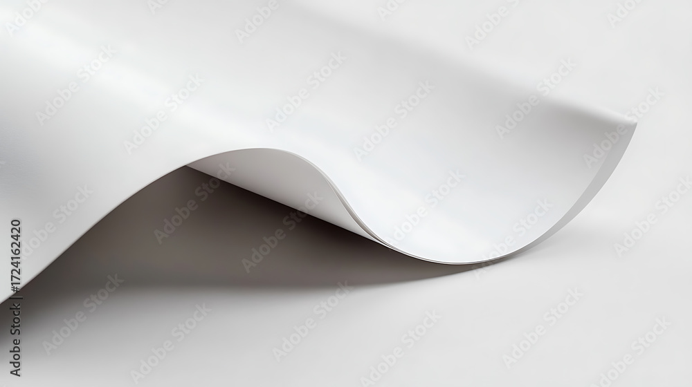 Poster abstract white wave: a gentle, curving plane of white material creates an elegant, minimalist wave. 