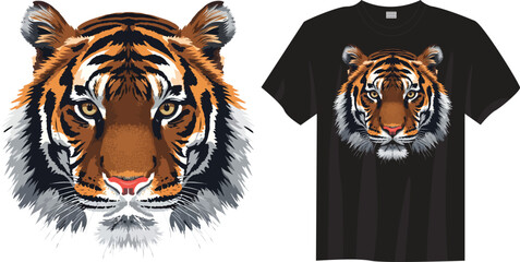 ROYAL BENGAL TIGER - Crazy Tiger face T-shirt design 