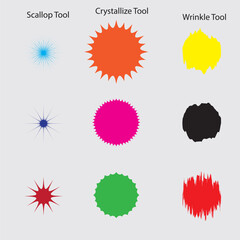 Scallop, Crystallize, and Wrinkle Tool Design Samples