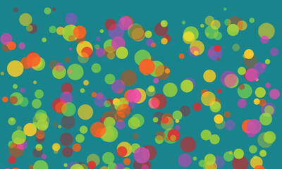 Colorful Circles Abstract Background with Vibrant Overlapping Shapes and Teal Backdrop Perfect for Modern Designs and Playful Visuals