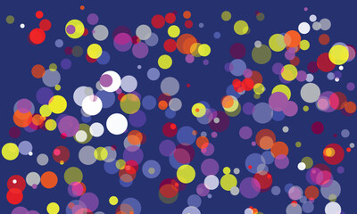 Colorful Circles on Deep Blue Background Modern Abstract Art Design Festive and Joyful Composition for Creative Projects Wallpaper Graphic Design and Digital Art