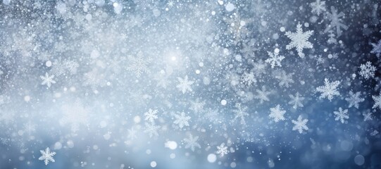 Bokeh light snowflakes background wonderland atmosphere.