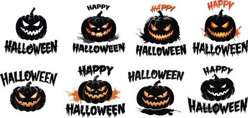 Collection of Happy Halloween Icons

