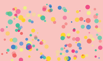 Festive Background with Colorful Confetti Circles on a Pale Pink Backdrop Ideal for Celebrations and Party Invitations Offering a Cheerful and Playful Aesthetic for Various Design Projects