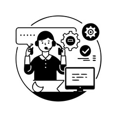 Illustration of a customer service representative online support concept design