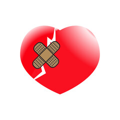 broken heart and plaster icon