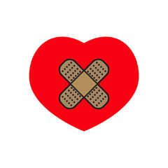 heart with plaster icon