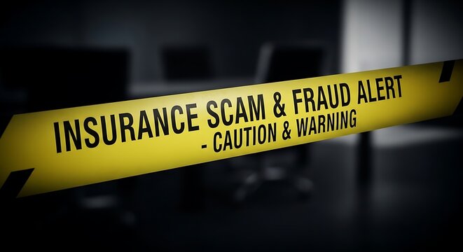 Vibrant tape highlighting the serious issue of insurance scams and fraud