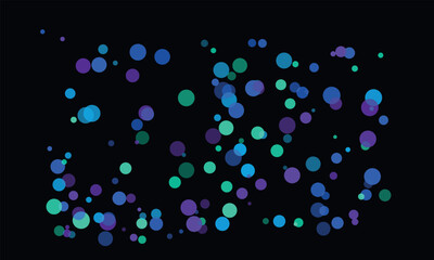Abstract background featuring scattered circles in shades of blue green and purple against a stark black backdrop ideal for modern and creative designs and presentations