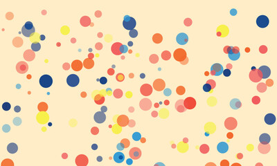 Abstract Background of Colorful Circles Scattered on a Beige Surface for Modern Design Projects and Creative Presentations with a Playful and Vibrant Atmosphere