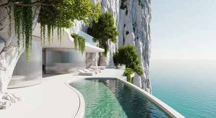 Luxury cliffside villa with infinity pool overlooking the ocean