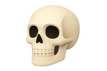 Fototapeta premium Stylized beige human skull isolated on a crisp transparent background