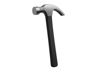 Shiny metallic claw hammer isolated on transparent background, 3D render.