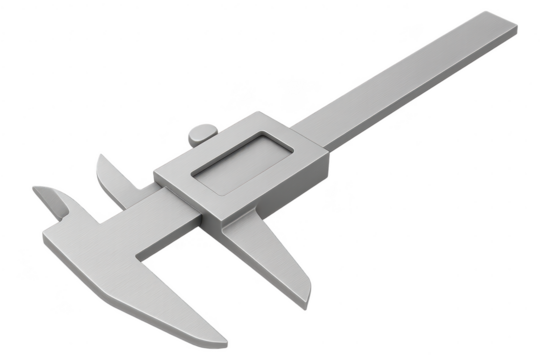 Precise digital caliper measuring tool isolated on transparent background, 3D render