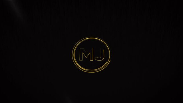 Elegant Gold Initials Logo Design MJ Monogram