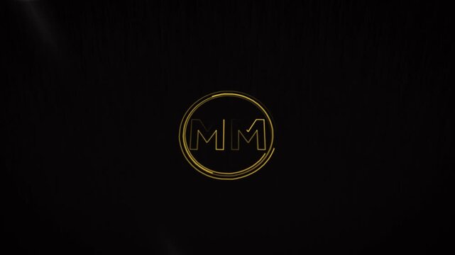 Golden Monogram Logo Elegant MM Initials Design