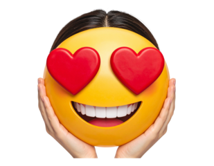 woman with heart shaped lollipop