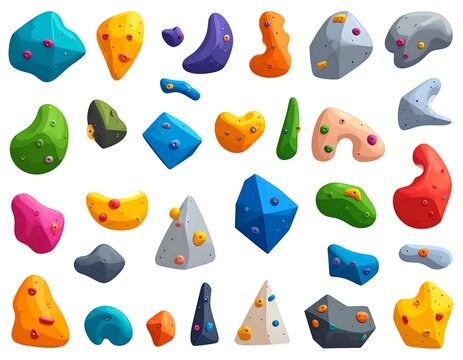 Colorful climbing holds collection (3)
