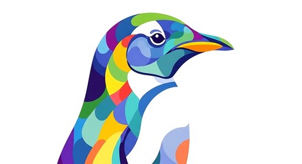 Abstract Colorful Penguin Illustration.
