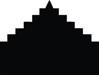 Fototapeta premium Abstract Black Stairway Silhouette A Geometric Ascent Toward the Peak of Success And Reaching New Heights of Achievement