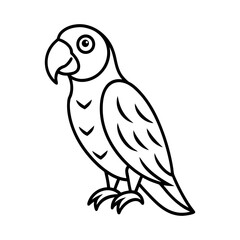 Parrot line art of vector illustration