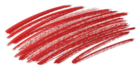 Textured red scribble with thick layered bristles. Creates a raw, energetic mark for grunge and urban graphics. 