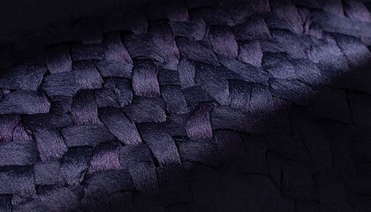 Close-up of a dark, woven fabric with intricate patterns