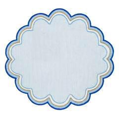 Embroidered Linen Napkin with Delicate Decorative Pattern on White Background