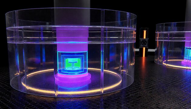 Futuristic Neon Circular Structures