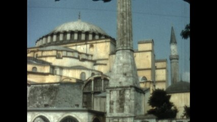 Hagia Sophia Grand Mosque 1964 - Viewing the Hagia Sophia Grand Mosque, the 6th century Byzantine church reconsecrated as a mosque in the 15th century, in Istanbul, Turkey, 1964.