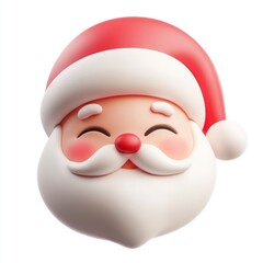 Chubby Santa head winking illustration santa decoration.