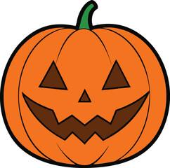Jack O Lantern Carved Glowing Pumpkin Illustration