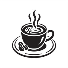 Obraz premium Silhouette Coffee Cup Vector Design A Perfect Brew