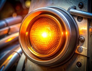 Close-up of a futuristic orange light