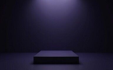 Empty podium or pedestal in elegant on dark Purple gradient background,ideal mockup for product display presentation showcase backdrop design