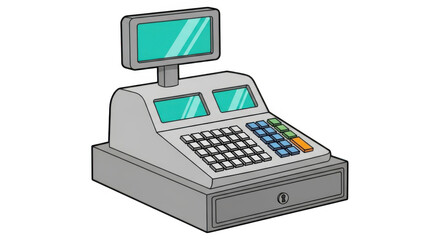 Cash register isolated on transparent background