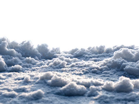 Clouds at sunrise reflecting soft light for calming ambiance on a transparent background, cut out