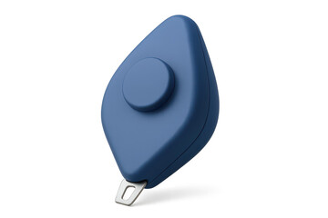 Blue personal safety alarm on transparent background, modern design tool, security