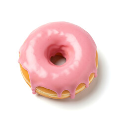 Delicious Pink Glazed Donut, Sweet Treat, Bakery Item, Food Photography