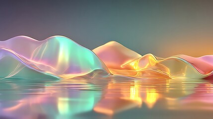 Shimmering pastel abstract glossy wave high resolution picture