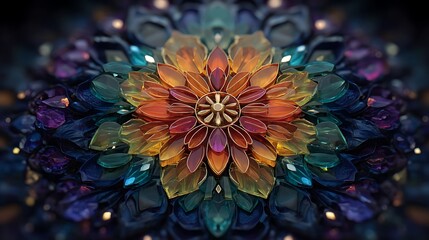 Stunning abstract gemstone mandala high resolution picture