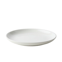 White ceramic pasta plate isolated on transparent background